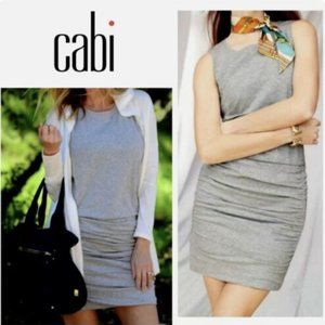 Cabi Everyday dress Heather gray ruched skirt
